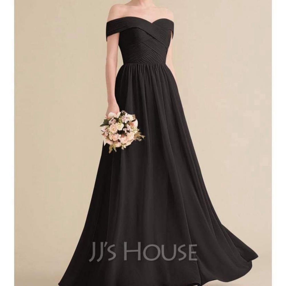 Black off-the-shoulder dress